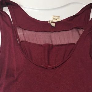 Burgundy mid length wool blend dress